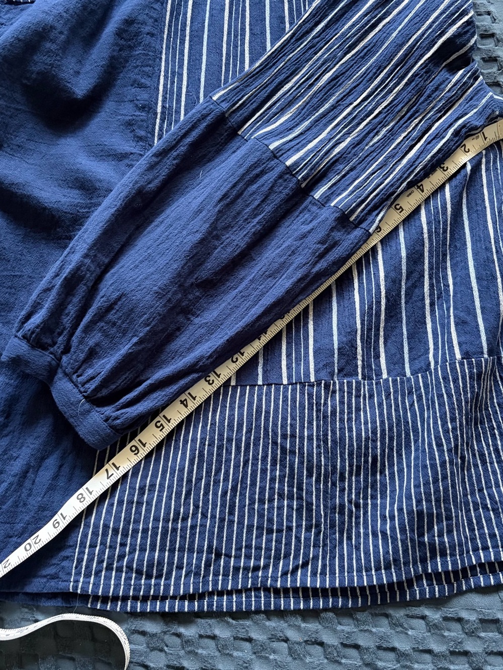 J. Jill Navy and White Striped Patchwork Tunic - Picture 8 of 8
